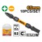 Set biti ph2 si sl6 combinat impact 10 bucati - Ingco SDBIM21HL133