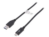 Cablu USB 3.1 USB-A la USB-C 0,5m Negru 10Gbps