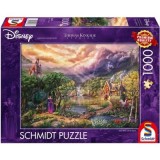 Puzzle 1000 piese, Thomas Kinkade - Disney - Alba ca Zapada si Regina, Schimdt
