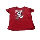 Tricou de baiat , culoarea rosu , model cu minge de fotbal , marimea 10 ani
