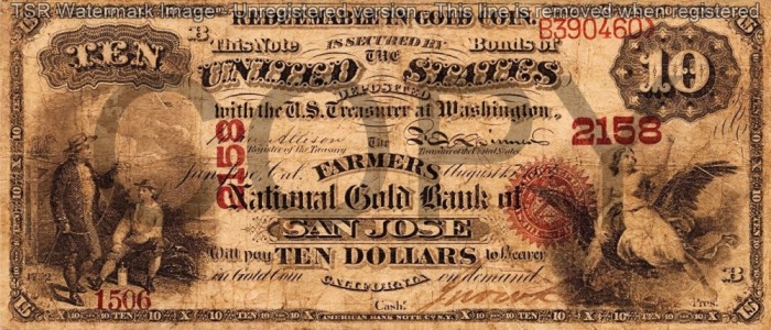 10 dolari 1874 Reproducere Bancnota USD