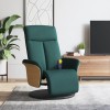 VidaXL Fotoliu masaj rabatabil cu suport picioare verde &icirc;nchis textil