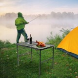 Masa pliabila metalica pentru gradina sau drumetie, 80x40x66cm, inaltime reglabila, neagra Household NewTrend