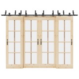 vidaXL Set feronerie pentru uși glisante, negru, 305 cm, oțel 3295751