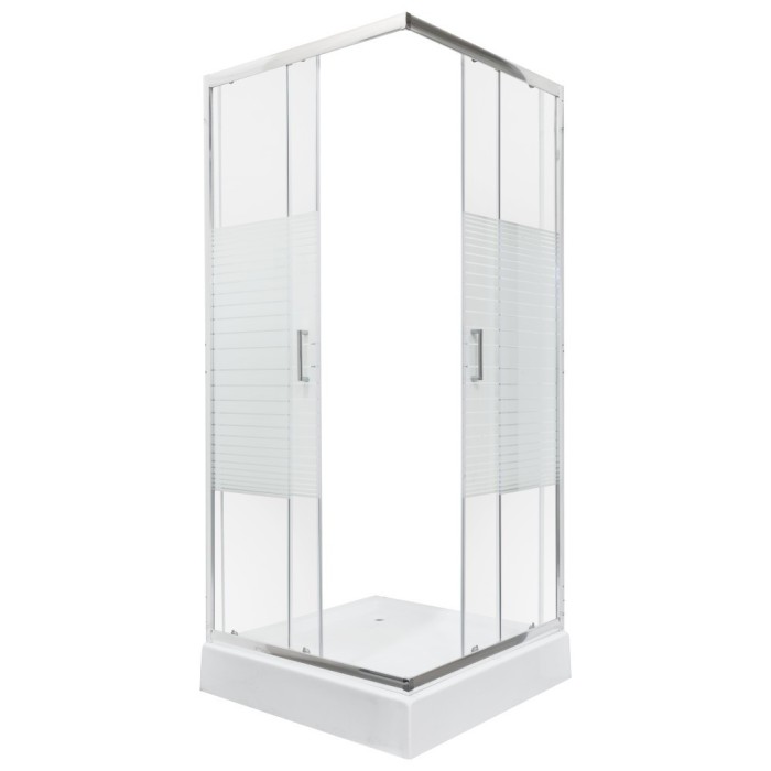 Cabină de duș pătrată Madera 80 cu cădiță 80x80x206 cm