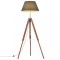 Lampă de podea trepied maro miere și negru 141 cm lemn de tec