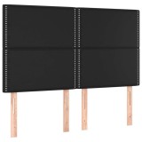 Cumpara ieftin Tablie de pat neagra 144x5x118/128 cm piele ecologica
