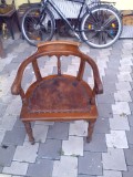 Scaun Jilt din lemn cu sezut din piele