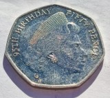 333. Moneda Insula Man 50 New Pence 2021(95. Birthday of Queen Elisabeth II - 1960))(Tiraj 10.000 buc), Europa