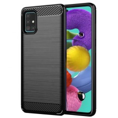 Husa Samsung Galaxy A51 4G Techsuit Carbon Silicone, negru foto