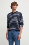 Pepe Jeans pulover din amestec de lana NEW ANDRE STRIPES barbati, culoarea albastru marin, light, PM702479