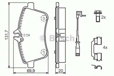 Set placute frana,frana disc MERCEDES A-CLASS (W169) (2004 - 2012) BOSCH 0 986 494 085 foto