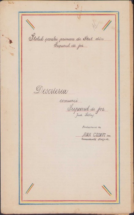HST PM11 Descrierea comunei Supurul de Jos 1940
