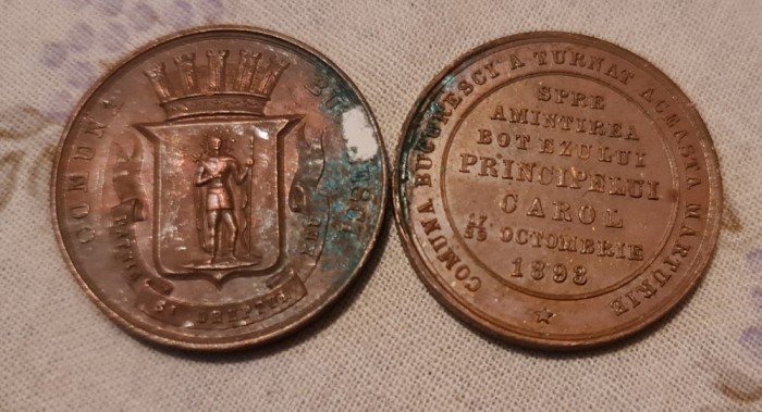 Medalie botezul principelui Carol 1898.