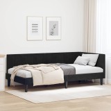 VidaXL Cadru de pat colțar cu headboard Negru 100 x 200 cm Catifea