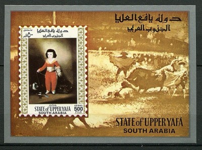 Upper Yafa 1967 Paintings Goya imperf. sheet Mi.B72 MNH CA.011 foto