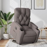 VidaXL Fotoliu electric rabatabil cu ridicare, gri taupe, textil