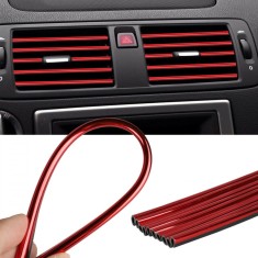 Rola Ornament Auto de tip U pentru muchii sau grila ventilatie, 15m liniari, culoare Rosie