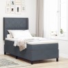 VidaXL Pat cu boxă spring LED și saltea Manual Gri &icirc;nchis 100 x 200 cm 3343911