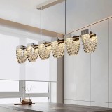 Lustra LED suspendata din cristal si metal 15W, 3 temperaturi, model CC370/1200CH