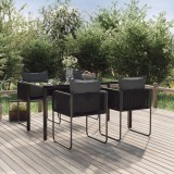 VidaXL Set de servit masa pentru grădină, 5 piese, negru