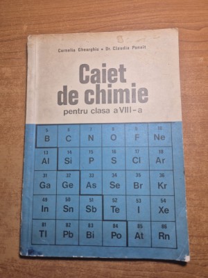 caiet de chimie - pentru clasa a 8-a - din anul 1975 foto