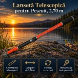 Lansetă Telescopică pentru Pescuit, 2,70 m