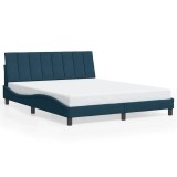 Cumpara ieftin Cadru de pat fara saltea, Hanko, albastru, 160x200 cm, catifea