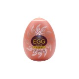 Ou masturbator TENGA Shiny II, de unică folosință, cu loțiune inclusă, interior texturat geometric, material elastic TPE