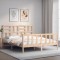 vidaXL Cadru de pat cu tăblie, king size, lemn masiv 3193081