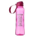 Bidon de apa sport din plastic, 630 ml, fuchsia, cu capac si maner, CMCLASS
