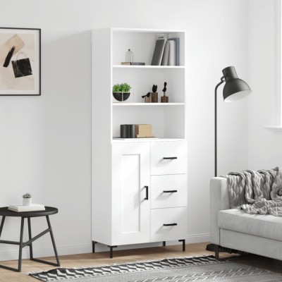 Gossi dulap inalt, alb, 69,5x34x180 cm, lemn compozit foto