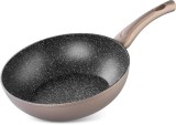 Tigaie Wok MagicHome Coffee Brown Line antiaderenta, 28 cm