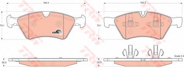 Set placute frana,frana disc MERCEDES M-CLASS (W164) (2005 - 2011) TRW GDB1642