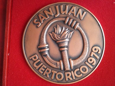 1979-A VIII-a ed. a J. Panam.-S. Juan Puerto Rico-Med. jubiliara-cutie originala foto