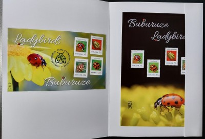 Romania 2024 Buburuze mapa filatelica , bloc nedantelat, tiraj limitat de 213 exemplare foto
