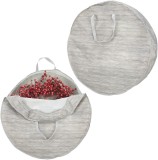 Set de 2 huse pentru coronitele de Craciun mDesign, textil, gri, 76,2 x 76,2 x 20,3 cm