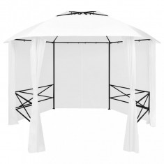 Pavilion de gradina cu perdele, alb, 360x312x265 cm, 180 g/m? foto