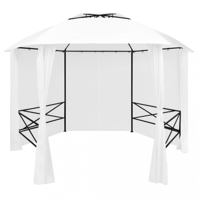 Gossi pavilion de gradina cu perdele, alb, 360x312x265 cm, 180 g/m2 foto
