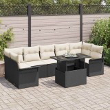 Cumpara ieftin Set de canapele pentru grădină cu pernă 8 pcs Negru Rattan poli
