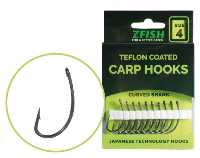 Carlige Zfish Teflon Curved Shank, Nr.6, 10buc/pac