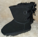 Cizme UGG fata negre piele intoarsa imblanite cu fundite masura 31 noi