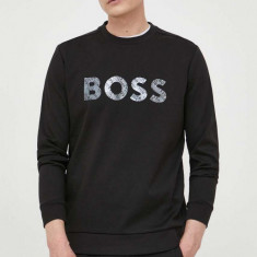 BOSS bluza BOSS GREEN barbati, culoarea negru, cu imprimeu