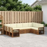Cumpara ieftin Set de canapele de exterior 9 buc. 9-Locuri Natural si Crem