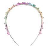 Bentiță Păr Copii Flori Multicolor Glitter Curcubeu Metalic