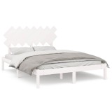 Cumpara ieftin Cadru de pat, alb, 140x190 cm, lemn masiv