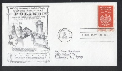 United States 1966 Poland FDC K.643 foto