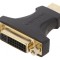 Adaptor HDMI 1.4 la DVI-I (24+5) Negru