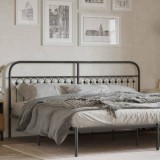 Gossi tablie de pat metalica, negru, 200 cm