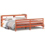 Cumpara ieftin Cadru de pat fara saltea, maro ceruit 200x200 cm lemn masiv pin